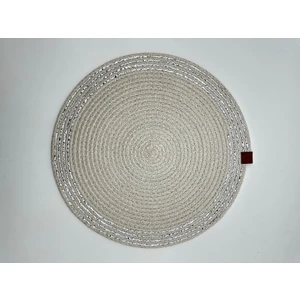 Jüt Kumaş Yaldızlı Supla Ekru Platin 32 cm