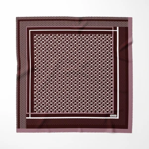 Ipek Twill Zincir Desen Karamel Kadın Eşarp