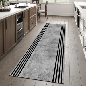 Kesme Yolluk Makinede Yıkanabilir Kaymaz Taban Leke Tutmaz Mutfak Halısı Salon Yolluk Antrasit