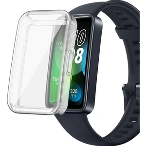 Huawei Band 8 , 9 ve 10 ile Uyumlu Kasa ve Ekran Koruyucu 360 Tam Koruma Silikon Kılıf