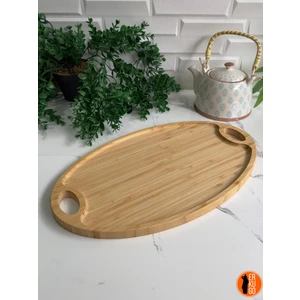 Bambu Oval Sunum Tepsisi Kahvaltı Tabağı Kahvaltı Kahve Sunum Çay Tepsisi