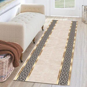 Kesme Yolluk Makinede Yıkanabilir Kaymaz Taban Leke Tutmaz Mutfak Halısı Salon Yolluk Altın