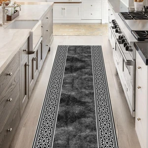 Kesme Yolluk Makinede Yıkanabilir Kaymaz Taban Leke Tutmaz Mutfak Halısı Salon Yolluk Antrasit