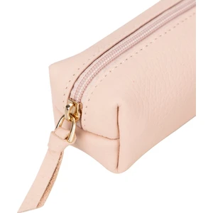 Gerçek Deri Kalem Kutusu El Yapımı Fermuarlı Kılıf Toz Pembe