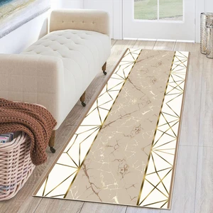 Kesme Yolluk Makinede Yıkanabilir Kaymaz Taban Leke Tutmaz Mutfak Halısı Salon Yolluk Altın-Bej