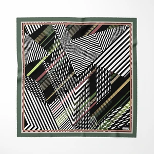 Ipek Twill Çapraz Köşeler Yeşil Kadın Eşarp