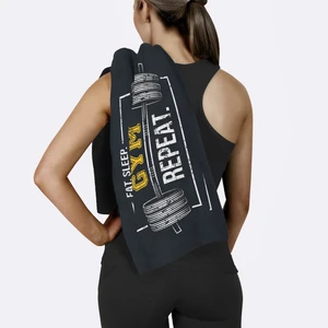 The Lucid Lab Eat Sleep Gym Repeat / Siyah Spor Havlusu