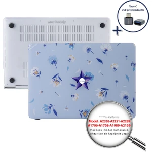 Macbook Pro Kılıf 13inç M1-M2 A1706-08 A1989 A2159 A2251 A2289 A2338 ile Uyumlu Flower04
