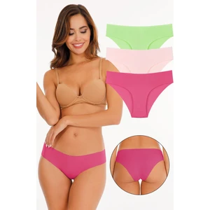 Kadın Dikişsiz Lazer Kesim Likralı Külot 3lü Paket Set  - KTS2018 Yeşil