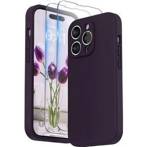 M.TK Moveteck Apple iPhone 14 Pro Max Kılıf Silikon + 9h Tempereli Nano Cam 2'li Set Ekran Camı