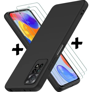 M.TK Moveteck Xiaomi Redmi Note 11 - Note 11S Uyumlu Kılıf Silikon + 9h Tempereli Nano Cam 2'li Set Ekran Camı