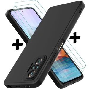 MTK Moveteck Xiaomi Redmi Note 10 Pro Kılıf Silikon + 9h Tempereli Nano Cam 2'li Set Ekran Camı