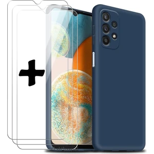 M.TK Moveteck Samsung Galaxy A23 Kılıf Silikon + 9h Tempereli Nano Cam 2'li Set Ekran Camı