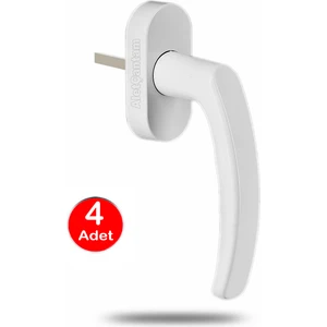 Alet Çantam  Alerçantam Pvc Pencere Kolu Pimapen Plastik Pen Kulp Beyaz - 4 Adet
