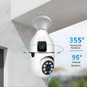 4mp Ampul Kablosuz Wifi Kamera Çift Lens Işık Ip 2 Yönlü Ses Otomatik Izleme Aı Insansı Algılama