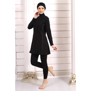 Mayo Tesettür Mayo Siyah Ara Biyeli Esnek Likralı Tam Kalıp