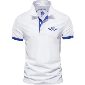 De Plein Poseidon Polyester Training Beyaz Polo Yaka Erkek T-shirt