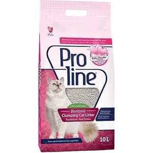 Proline Bebek Pudralı Topaklanan Bentonit Kedi Kumu Kalın 10 Lt