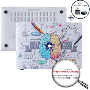 Macbook Air M1 Kılıf 13 inç A1932 A2179 A2337 ile Uyumlu Brain