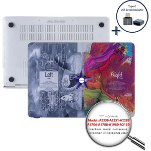 Macbook Pro Kılıf 13 inç M1-M2 A1706-08 A1989 A2159 A2251 A2289 A2338 ile Uyumlu Brain