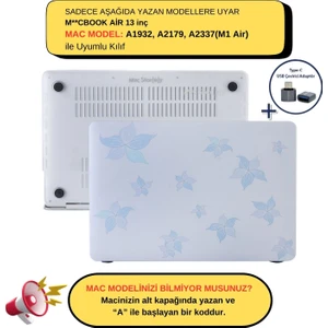 Macbook Air M1 Kılıf 13 inç A1932 A2179 A2337 ile Uyumlu Flower05NL