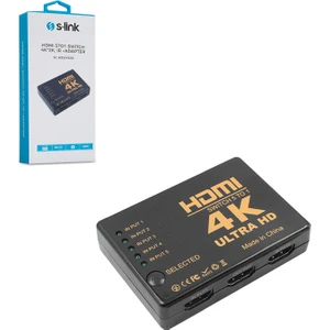 HDMI Swıtch 5 Giriş 1 Çıkış S-Link SL-HSW4K55