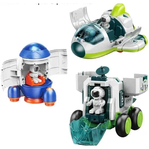 Uzay Istasyon Oyuncağı 3 Lü Set Oyuncak Roket & Uzay Mekiği & Uzay Aracı & Ay Taşıtı & Astronot