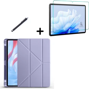 Honor Pad X9 Uyumlu Tri Fold Kalemlikli Tablet Kılıfı Ekran Koruyucu Kalem Seti