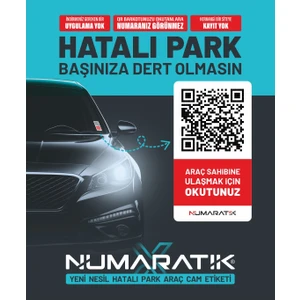 Yeni Nesil Dijital Numaratik Qr Code Hatalı Park Araç Cam Etiketi