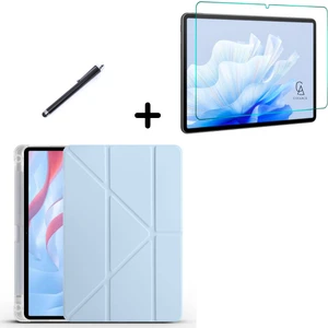 Honor Pad X9 Uyumlu Tri Fold Kalemlikli Tablet Kılıfı Ekran Koruyucu Kalem Seti