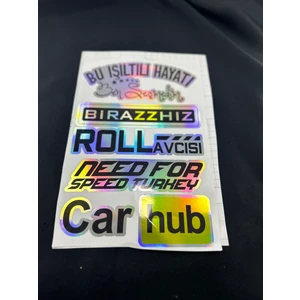 Hologram Arka Cam Sticker Etiket Model 009
