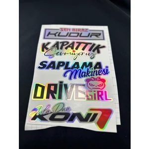 Hologram Arka Cam Sticker Etiket Model 007