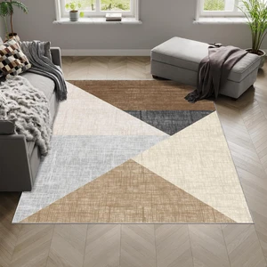 Yıkanabilir Halı Mutfak Kaymaz Dod Taban Leke Tutmaz Ev Halısı Bej-Kahve