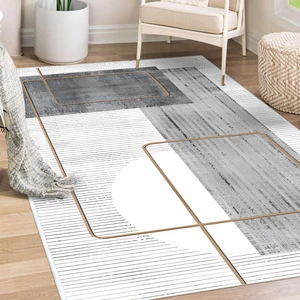 Yıkanabilir Halı Mutfak Kaymaz Dod Taban Leke Tutmaz Ev Halısı Beyaz-Gri