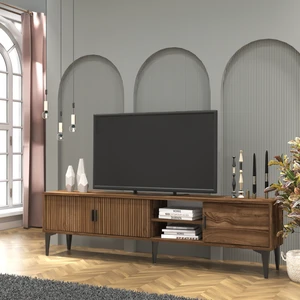 Cool Home Marin Tv Ünitesi Tv Sehpası 180 cm Çizgi Desenli , Raflı , Ceviz
