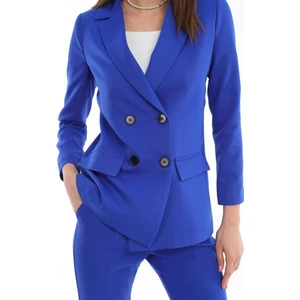 Ms. Endam Kadın Astarlı Blazer Ceket - Saks Mavi