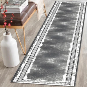 Yıkanabilir Yolluk Mutfak Kaymaz Dod Taban Leke Tutmaz Ev Koridor Yolluk Gri-Beyaz