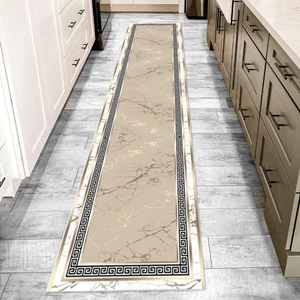 Yıkanabilir Yolluk Mutfak Kaymaz Dod Taban Leke Tutmaz Ev Koridor Yolluk Bej-Beyaz