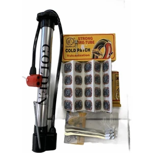 Golden Bisiklet Pompa Aleminyum Kısa+Yama+Demir Levye+Top Şişirme Iğnesi