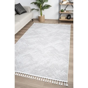 Valery Home Brendon Koleksiyonu Ponpon Saçaklı Premium  Oturma Odası, Mutfak, Antre, Koridor Halısı Gri 8006