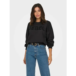 Kadın Bisiklet Yaka Taşlı Sweatshirt - 15310260