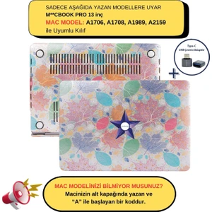 Macbook Pro Kılıf 13inç Leaf01 (2016/2019 yılı Cihazı) A1706 A1708 A1989 A2159 ile Uyumlu