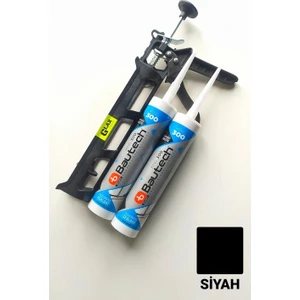 Glax Tools 2 Adet Siyah Silikonize Mastik / Çekomastik 2X500GR. ve Silikon Tabancası