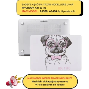 Macbook Air Kılıf 13 inç Dog02NL (Eski USB'li Model 2010-2017) A1369 A1466 ile Uyumlu
