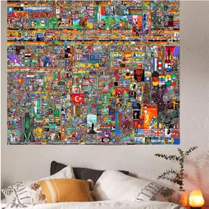 Reddit R/place 2023 Duvar Örtüsü Reddit Place Pixel War Tapestry Duvar Sanatı Duvar Dekorasyon