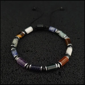 Seven Art Jewelry Doğal Taş Bileklik, Kaplangözü, Akik, Kiwi (Jasper),ametist, Havlit, Yıldız Taşı, Hint Akiği, Sodalit, Hematit Taşı Bileklik