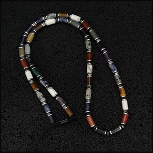 Seven Art Jewelry Doğal Taş Kolye, Kaplangözü, Akik, Kiwi (Jasper),ametist, Havlit, Yıldız Taşı, Hint Akiği, Sodalit ve Hematit Taşı Kolye