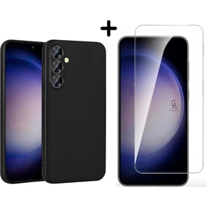 Samsung Galaxy S24 Uyumlu Kılıf Esnek Silikon Telefon Kılıfı ve Temperli Cam Ekran Koruyucu