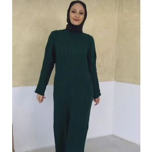 Kadın Bisiklet   Yaka   Uzun   Kollu Triko   Elbise