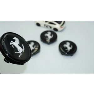 Dk Tuning Ferrari Siyah Jant Göbeği Kapak Seti 60MM